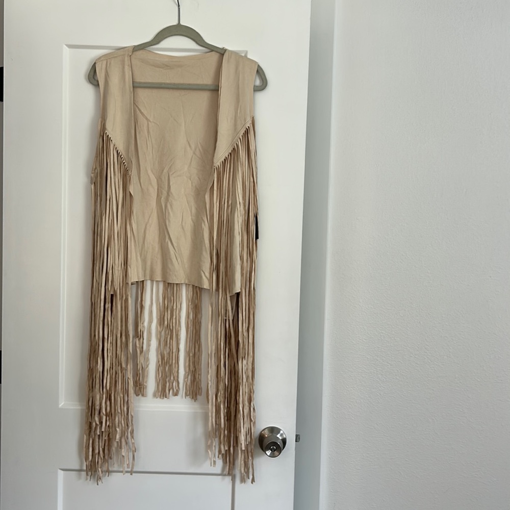 VELVET FRINGE VEST - NWT